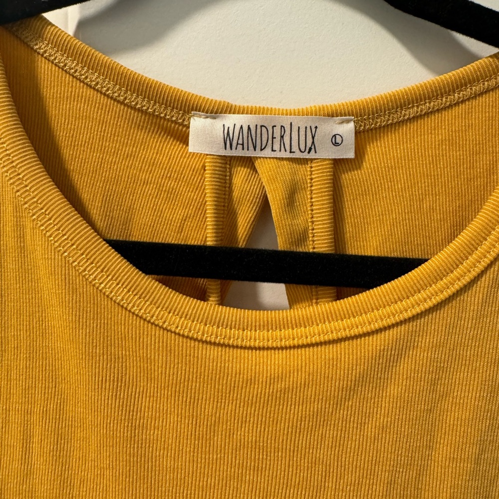 Wonderlux Mustard crisscrossed back tank - Picture 2 of 3